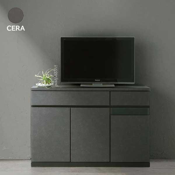 カウンター下収納 サイドボード 120cm 玄関渡し ハイタイプ テレビ台 TVボード CERA MBR WH ホワイト ハイグロス ウォールナット柄 セラミック柄 強化ガラス｜miyazakiuchiyamakagu｜03