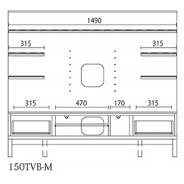 テレビボード サザビー SAZAVY 150TVB-M 幅150cm 搬入設置 ミドルタイプ TV台 セラミック柄｜miyazakiuchiyamakagu｜03