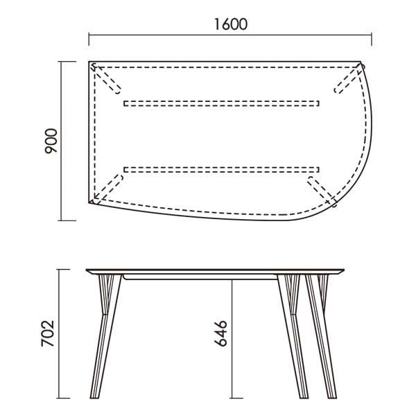 ダイニングテーブル テーブル532 160cm 椅子 5点セット 開梱設置 受注生産 変形テーブル L型 R型 メラミン天板 チェア｜miyazakiuchiyamakagu｜06