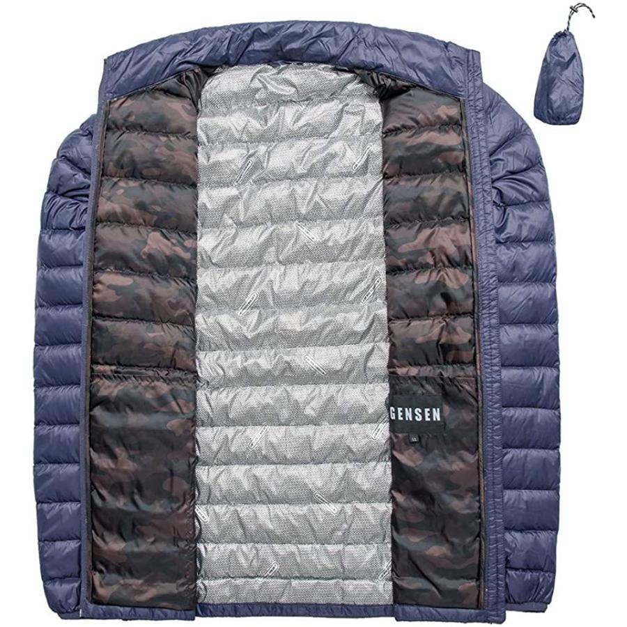 ダウンジャケット メンズ 軽量 ウルトラライトダウン 体熱反射 ダウンコート アウトドア 登山 春秋冬 アウター L 暖かい 防寒 送料無料キャンペーン ネイビー