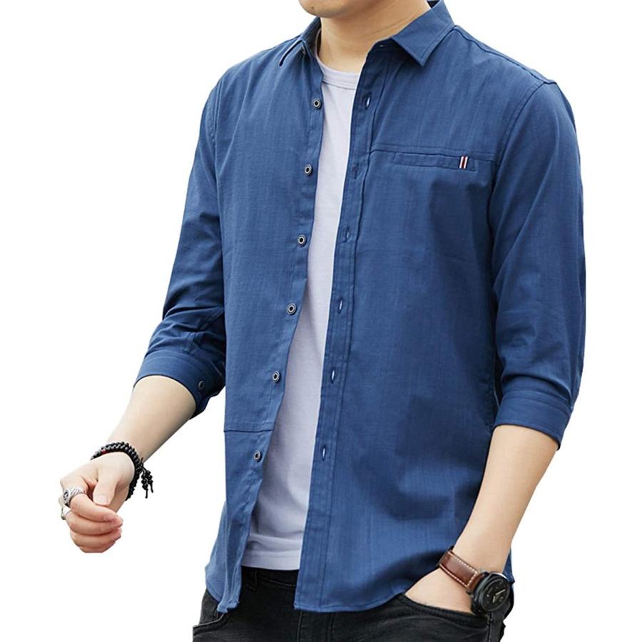 ディズニープリンセスのベビーグッズも大集合 インナー マタニティ下着 Sukinana シャツ メンズ 七分袖 オックスフォード シャツ カジュアル コットン シャツ オシャレ 無地 春 夏 秋 冬 L ダークブルー Www Threeriversofs Com