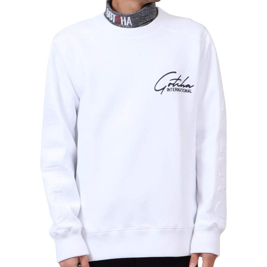 7485円 卸売り ガッチャ ゴルフ Gotcha Golf トレーナー 抗菌防臭 エンボス ベーシック スウェット シャツ 3gg1302 ホワイト Xxl