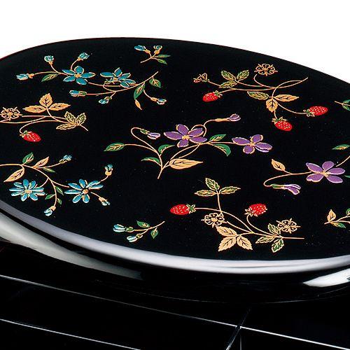 みよし漆器本舗 紀州塗り 9.5寸 小判オードブル 花の小道 (盛絵