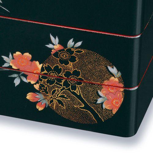 みよし漆器本舗 紀州塗り 7寸 三段 重箱 黒内朱 おぼろ月 運動会 大型