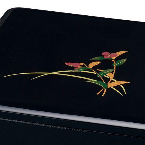 みよし漆器本舗 紀州塗り 7寸 一段 重箱 総黒 つゆ草 運動会 大型 弁当