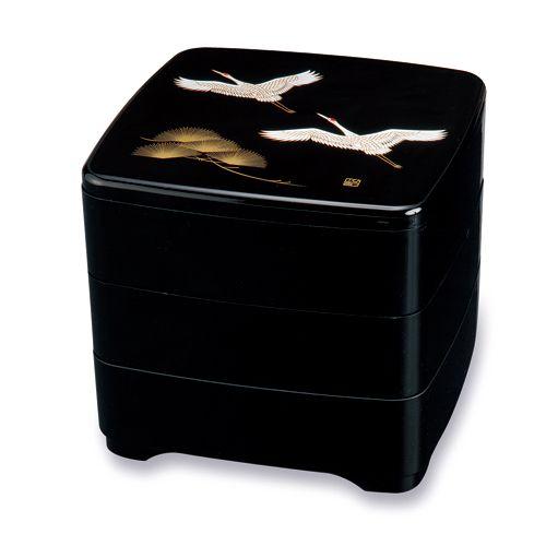 会津塗 松 鶴 重箱 【公式通販】