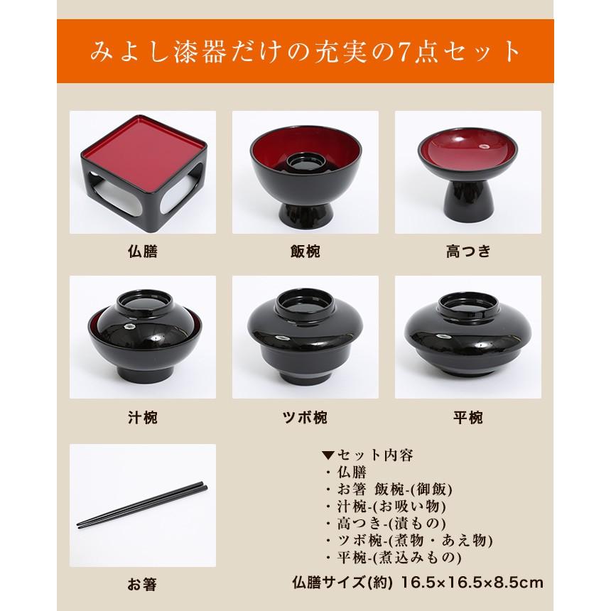 みよし漆器本舗 紀州塗り 5.5寸 仏器膳 黒内朱 椀付 創業嘉永元年 黒田