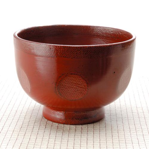 みよし漆器本舗 天然木製 汁椀 布張エクボ 根来 漆塗り 11.5cm
