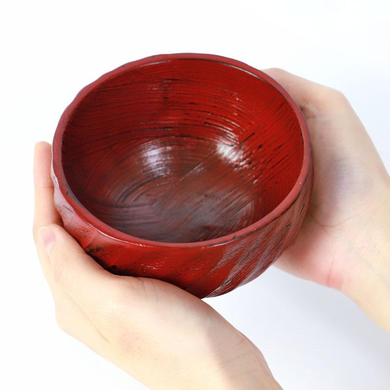 みよし漆器本舗 天然木製 汁椀 楕円型 根来 漆塗り お椀 おわん スープ