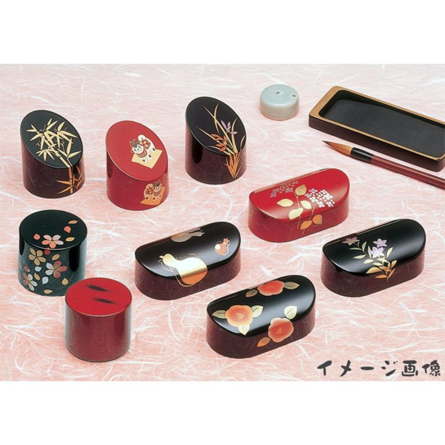 みよし漆器本舗 紀州塗り 小判型 文鎮 黒 桔梗 おしゃれ ペーパー