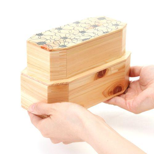 みよし漆器本舗 お弁当箱 850ml 2段 送料無料 天然木製Njeco汎 八角 二