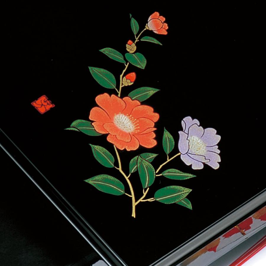 みよし漆器本舗 文庫 尺寸 印章セット 山茶花（金蒔絵）（印アソート