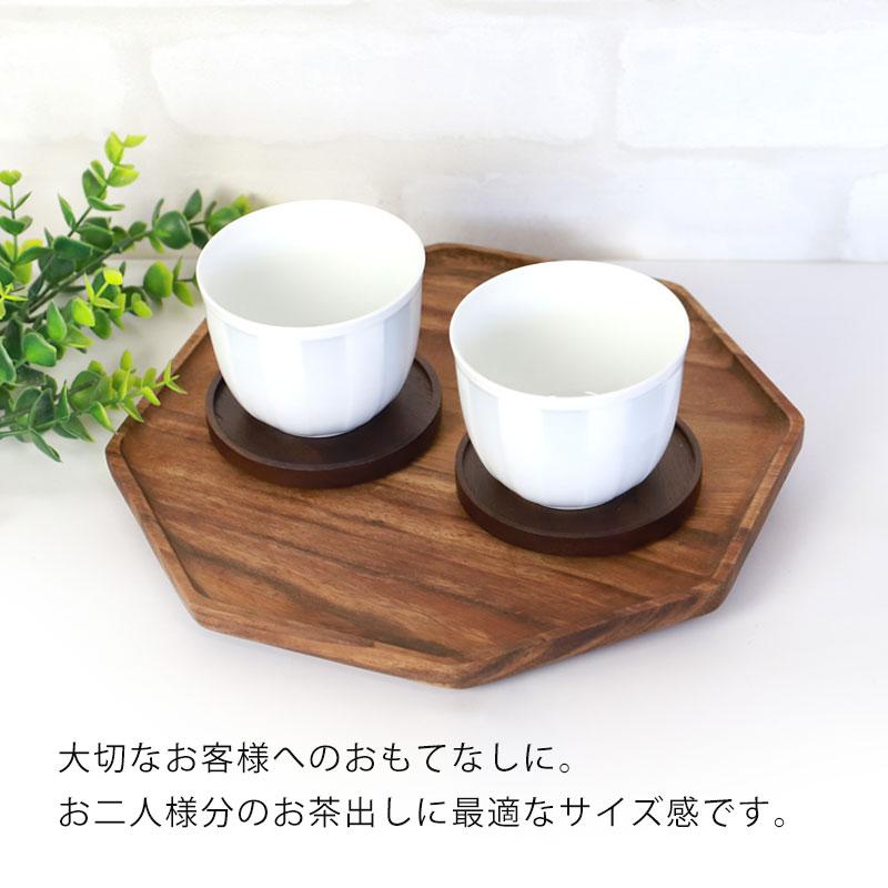 みよし漆器本舗 天然木製 八角 トレー L 約26cm アカシア お盆 トレイ