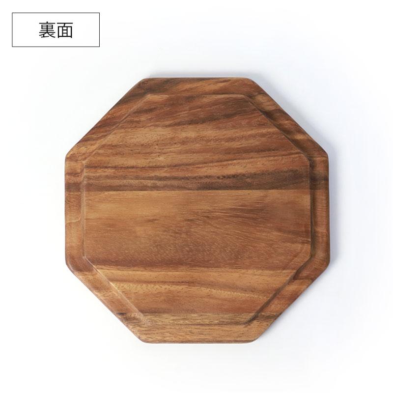 みよし漆器本舗 天然木製 八角 トレー L 約26cm アカシア お盆 トレイ
