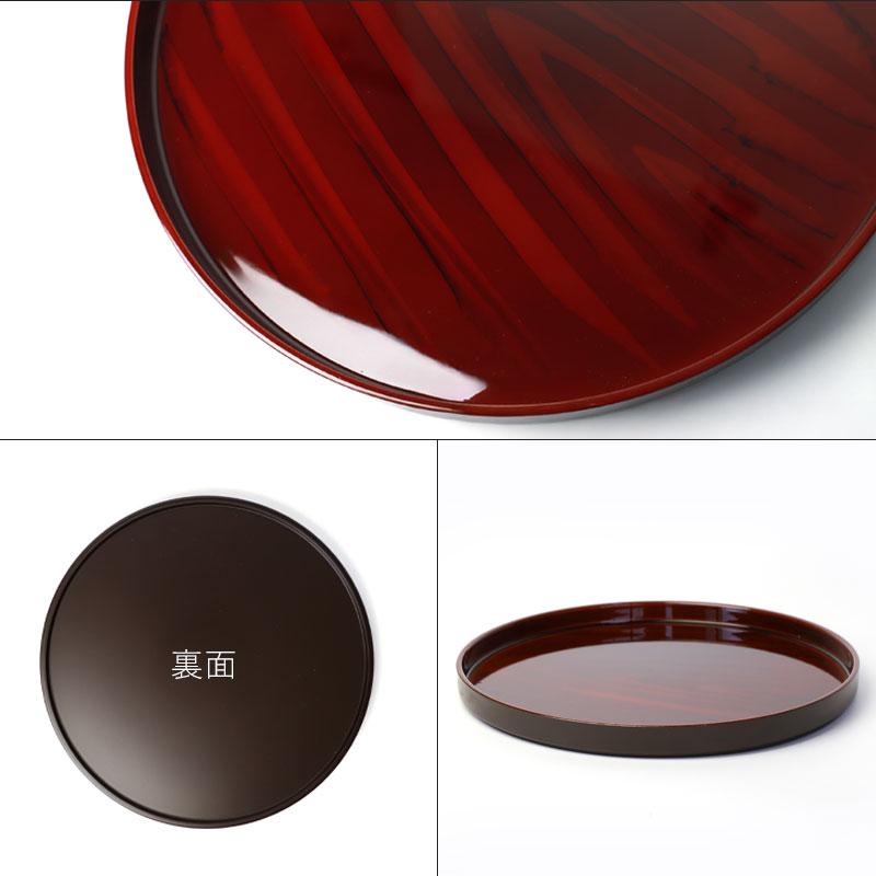 みよし漆器本舗 ノンスリップ お盆 紀州漆器 木目 21cm おぼん トレイ