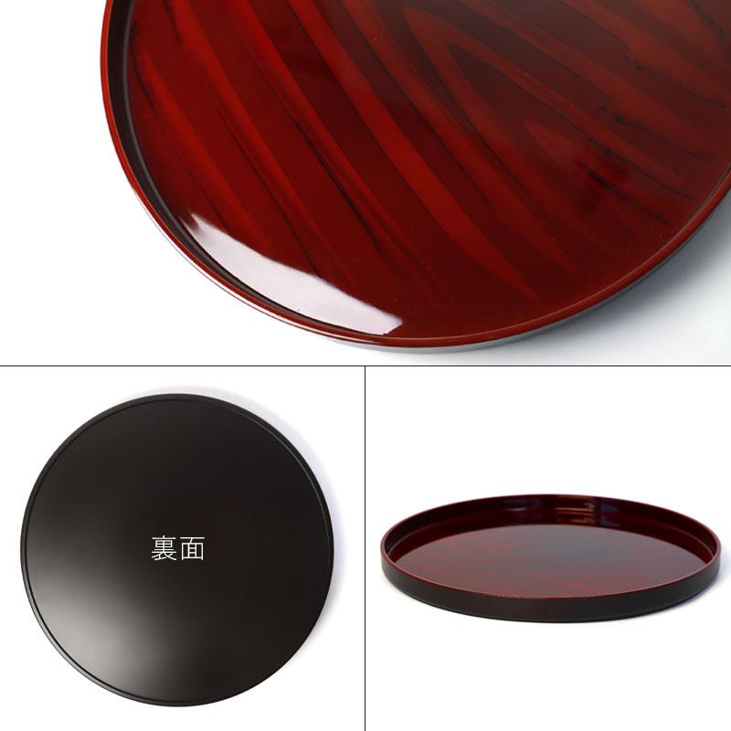 若泉漆器　おもてなし盆　尺4寸　滑止めノンスリップ加工　10個セット　赤茶トレー 若泉漆器 おもてなし盆 尺4寸 滑止めノンスリップ加工 10個セット 赤茶