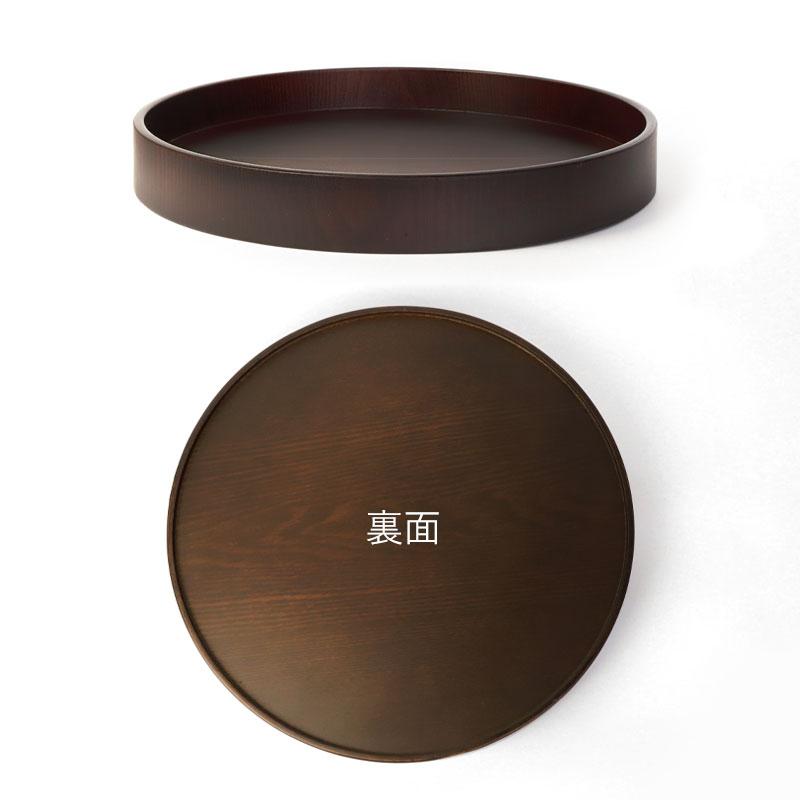 みよし漆器本舗 お盆 トレー 木製 丸盆 茶盆 30cm ナチュラル 紀州漆器