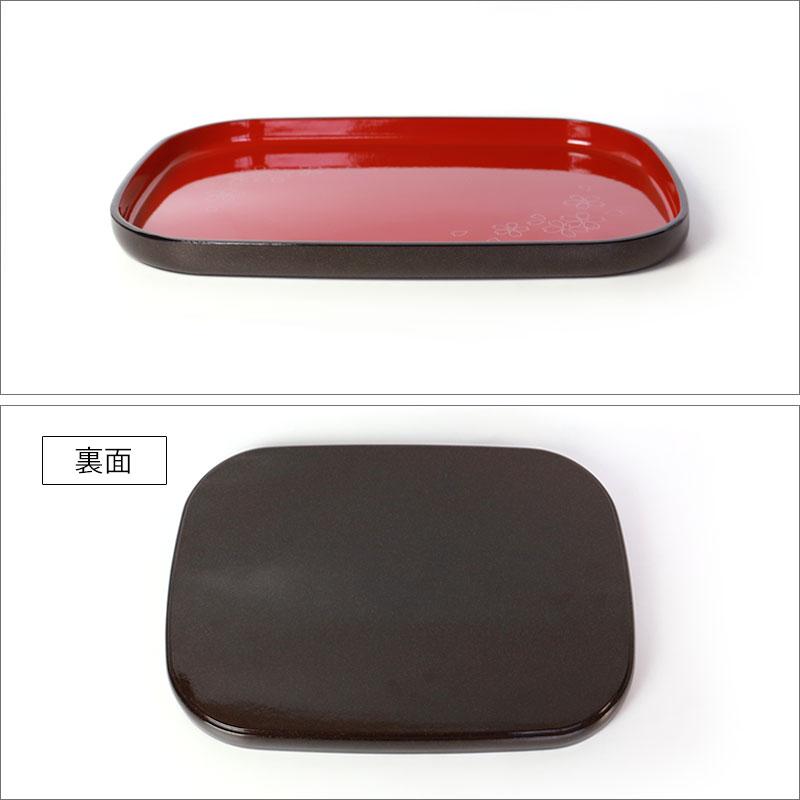みよし漆器本舗 小判盆 36.3cm おぼん お盆 トレー 朱塗り 角型 みよし漆器本舗 小判盆 36.3cm おぼん お盆 トレー 朱塗り 角型