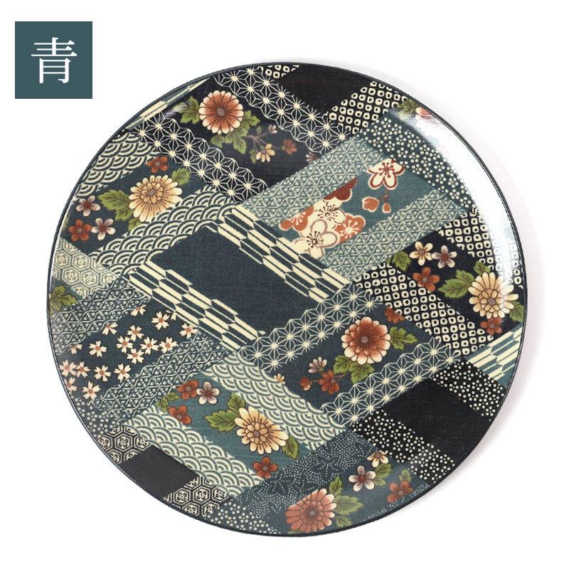みよし漆器本舗 お盆 トレー 24cm 紀州塗り 皿型 丸盆 花菱 おしゃれ