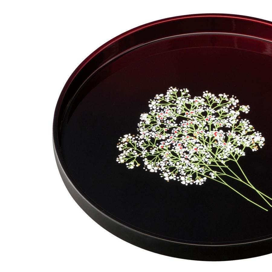 みよし漆器本舗 紀州塗り お盆 トレー 10寸 丸盆 塗り分け玉虫 かすみ