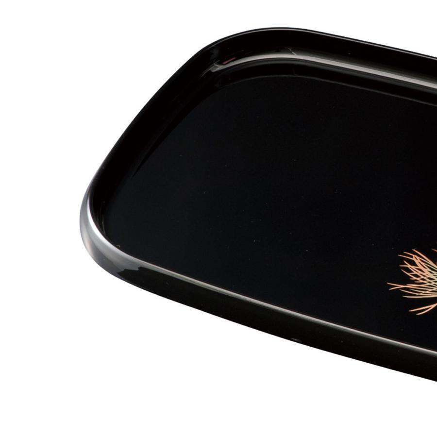 みよし漆器本舗 紀州塗り お盆 トレー 13寸 長手盆 黒 高野槇 茶盆