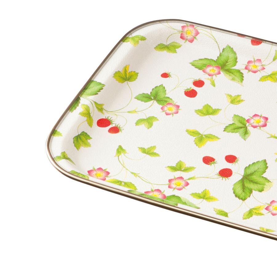 みよし漆器本舗 紀州塗り お盆 トレー 長手盆 12寸 いちご 紙貼