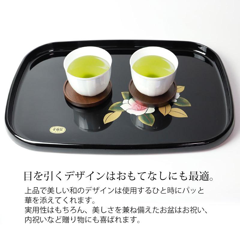 【2日間限定】輪島塗 黒塗り長手盆（持ち手付き）木箱入り 高級漆器 長手盆 15.0 黒 木製 漆塗り 12-10002 漆器の井助