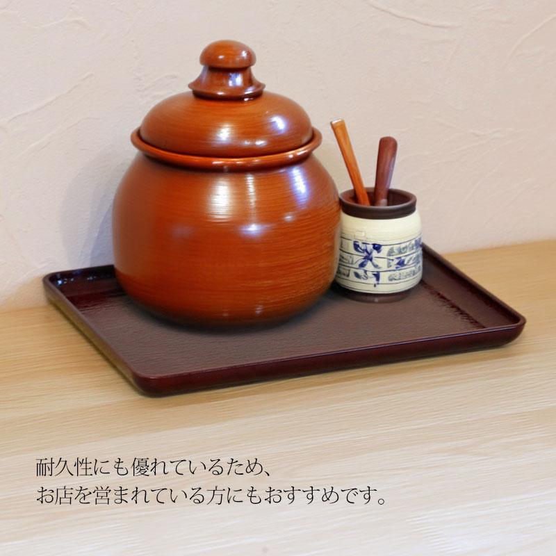 お茶　和菓子置き　銘々皿　お盆 漆塗りです。　溜　へぎ目膳　尺 みよし漆器本舗 テーブルトレー 溜塗り 19.5cm お盆 卓上 食卓 収納