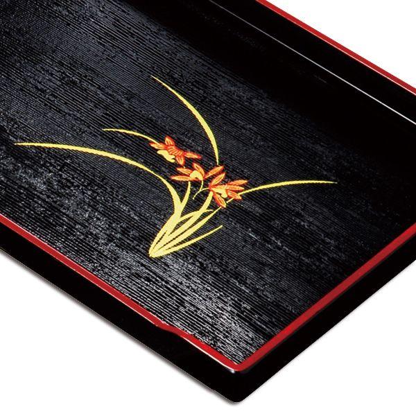 紀州塗り お盆 トレー 11寸 32.5cm 丸盆 黒 紀の山水 和風 和室