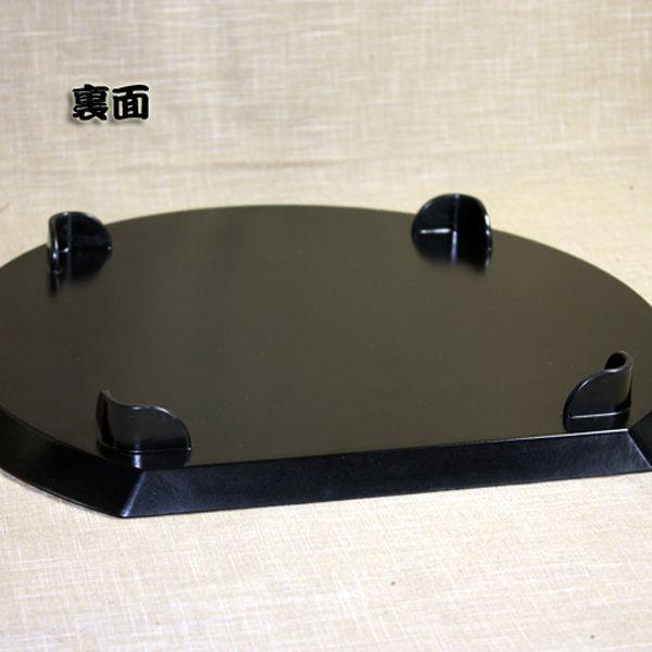 みよし漆器本舗 半月盆 紀州塗り 38.8cm 尺3寸 半月足付 黒 春日膳