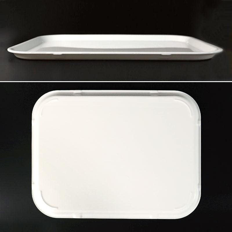 みよし漆器本舗 お盆 トレー おしゃれ ホワイト 41cm（L） すべらない