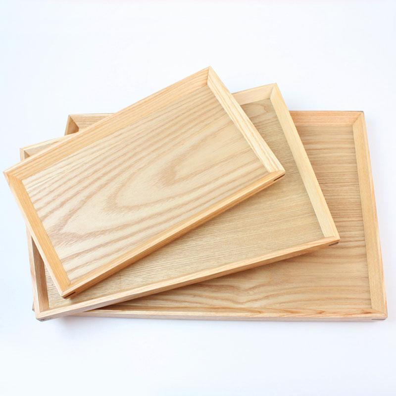 みよし漆器本舗 トレー お盆 天然木製 35cm 長角膳 白木 北欧 おしゃれ