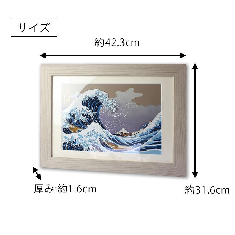 葛飾北斎 富嶽三十六景 神奈川沖浪裏 浮世絵 おしゃれ画 額入り 木製額 冨嶽三十六景雑貨 名画 壁掛け 海外 富士山 日本製 国産 送料無料｜miyoshi-ya｜09