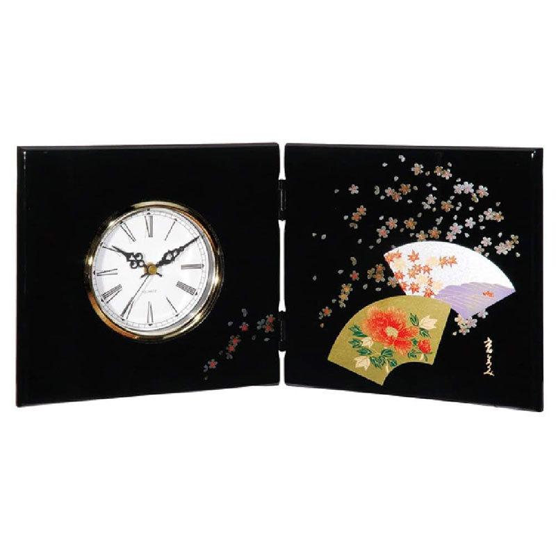 35 割引 史上最も激安 紀州塗り 木製屏風時計 黒 扇面春秋 おしゃれ インテリア雑貨 絵 自立 和風 和モダン 飾り 日本製 国産 送料無料 インテリア時計 家具 インテリア Intercontactservices Com