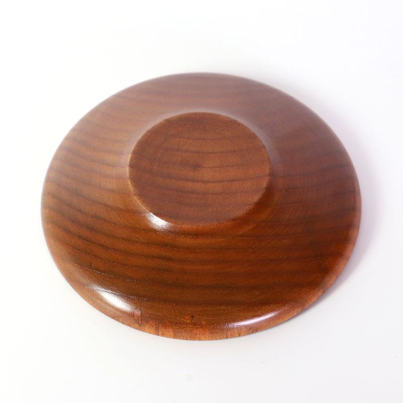 みよし漆器本舗 木製 茶托 ラン蝶砂彫り 漆塗り 4寸 12cm 1枚 茶たく