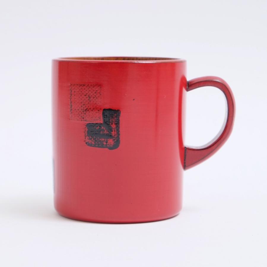 みよし漆器本舗 天然木製 Dマグカップ あわせ 根来 漆塗り 赤 レッド