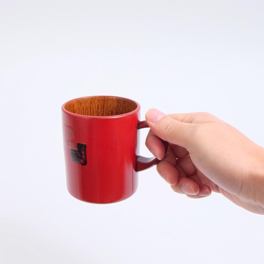 みよし漆器本舗 天然木製 Dマグカップ あわせ 根来 漆塗り 赤 レッド