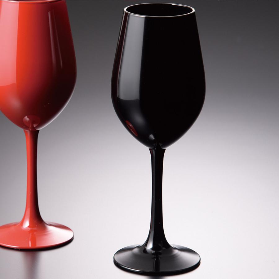 紀州塗り ぬりもん de Verre ワイングラス 輝光 新精漆 ペアセット 黒 赤 ガラス デ ヴェール 日本製 国産_2