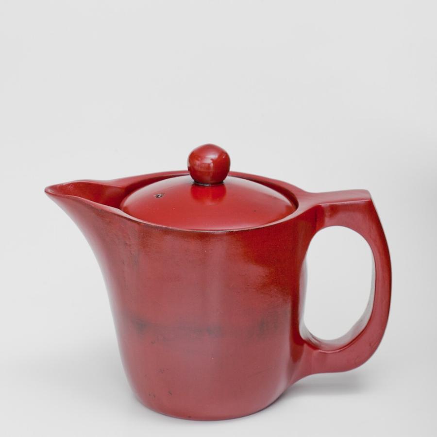 みよし漆器本舗 急須 天然木製 一体型 根来塗り きゅうす 割れない