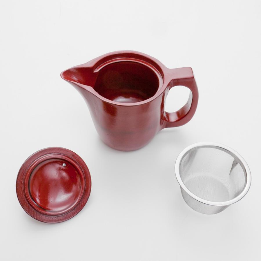 みよし漆器本舗 急須 天然木製 一体型 根来塗り きゅうす 割れ みよし漆器本舗 急須 天然木製 一体型 根来塗り きゅうす 割れ