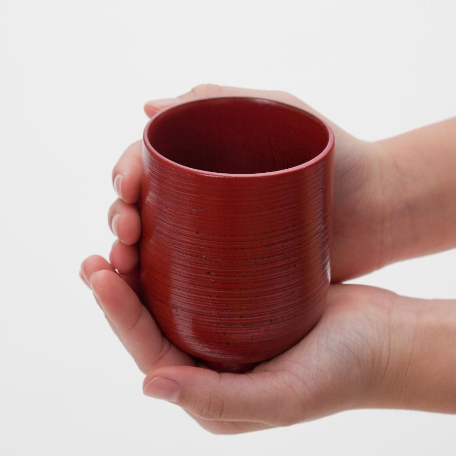 みよし漆器本舗 湯呑 天然木製 湯飲み 湯のみ 湯呑み茶碗 刷毛目 根来