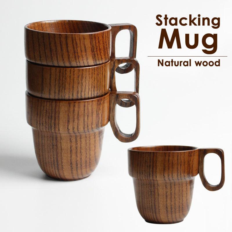 みよし漆器本舗 木製 マグカップ おしゃれ スタッキング コップ 漆塗り