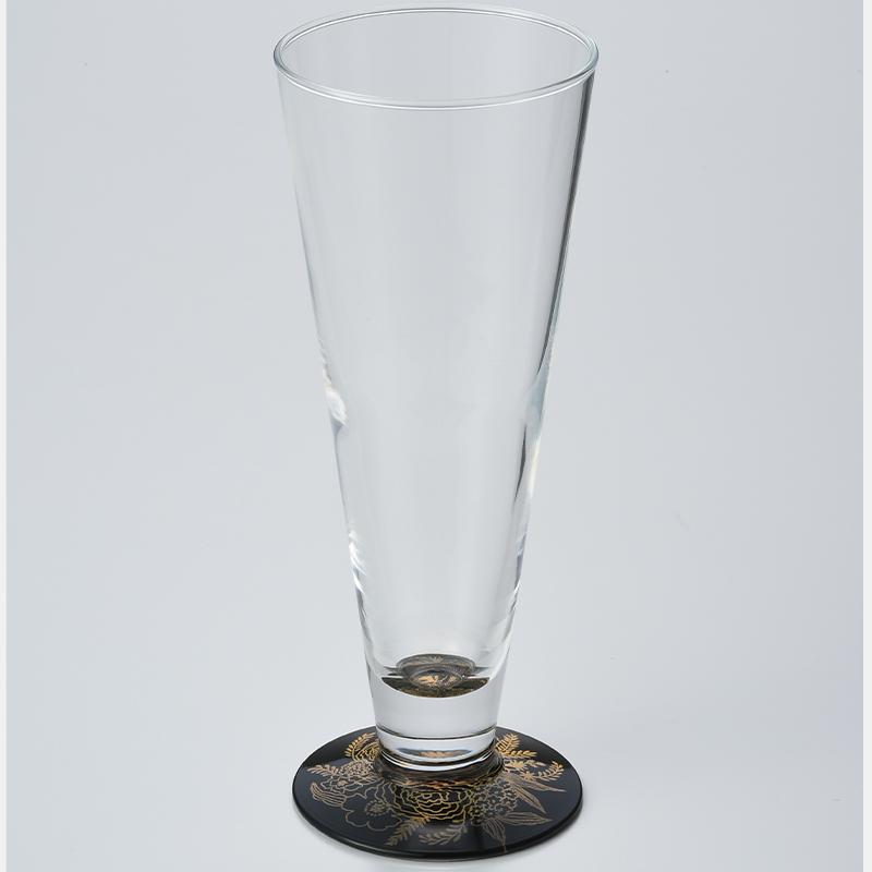 みよし漆器本舗 紀州塗り ぬりもん de Verre ピルスナーグラス 金 蒔絵