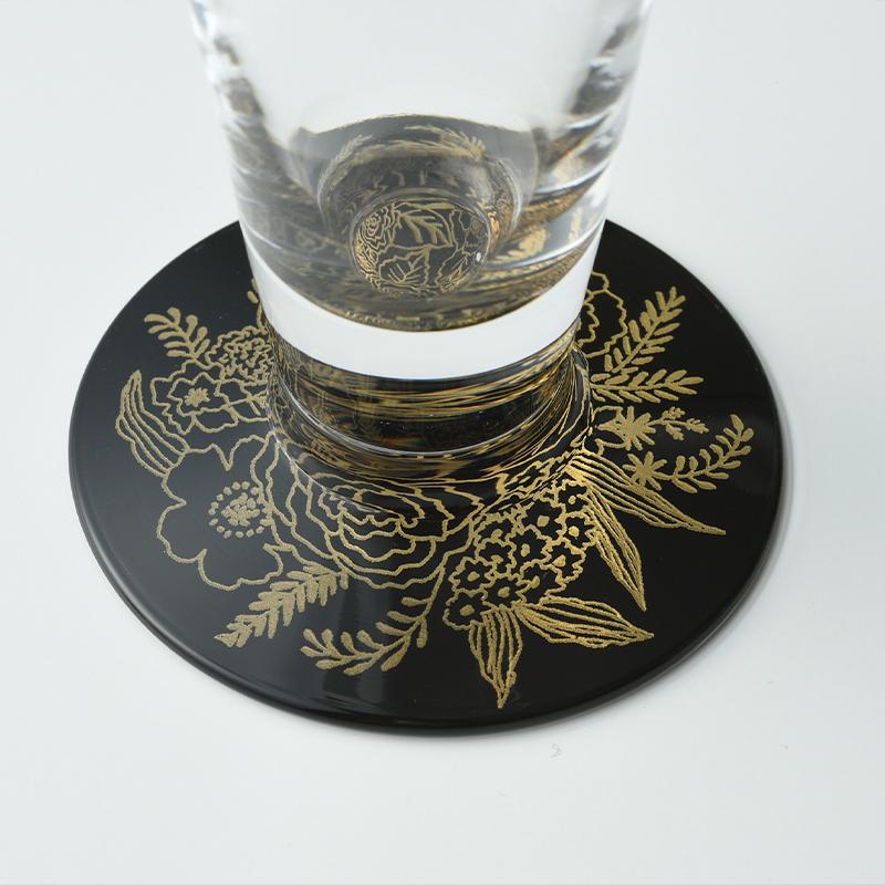 みよし漆器本舗 紀州塗り ぬりもん de Verre ピルスナーグラス 金 蒔絵