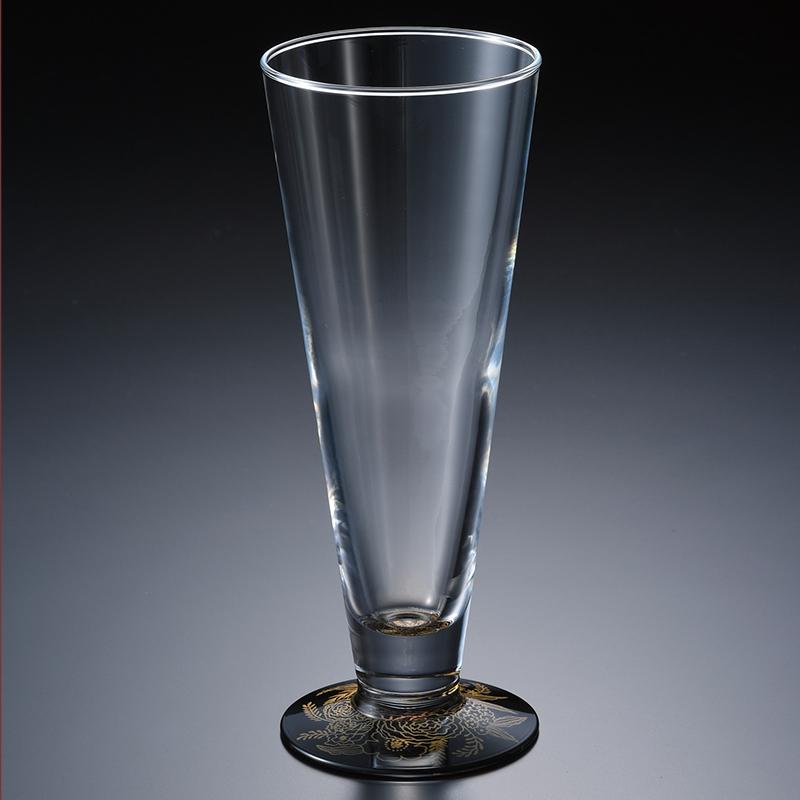 みよし漆器本舗 紀州塗り ぬりもん de Verre ピルスナーグラス 金 蒔絵