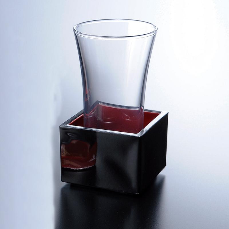 みよし漆器本舗 紀州塗り ぬりもん de Verre 一口グラス マスセット 黒