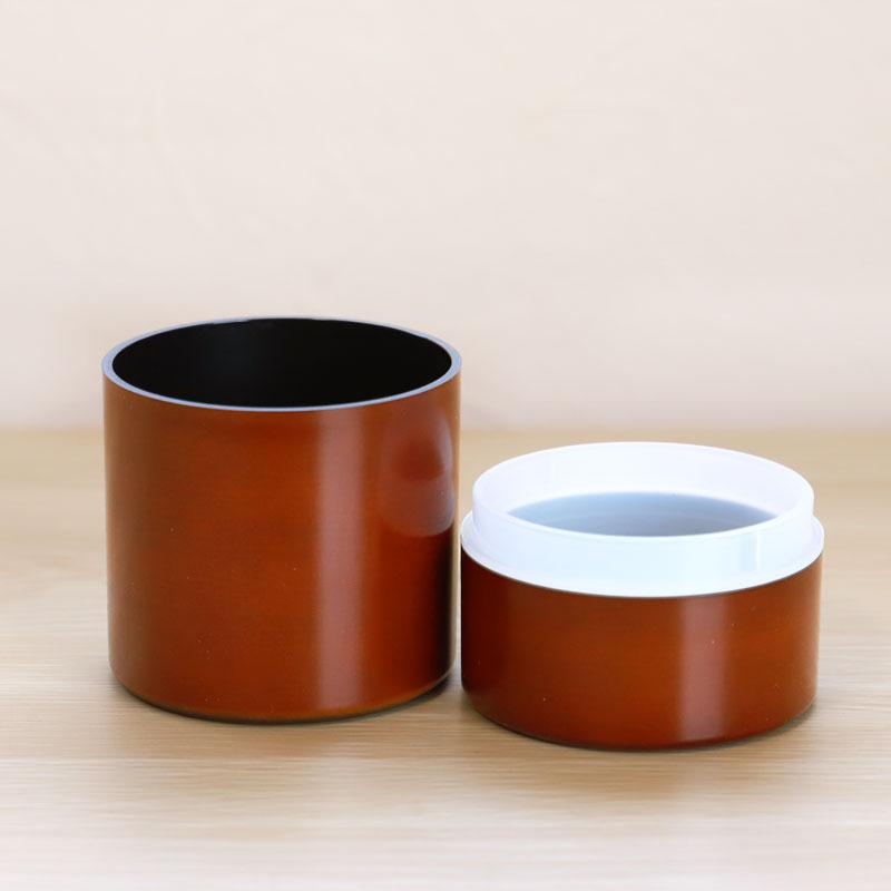 みよし漆器本舗 茶筒 紀州塗り 木目（小） 紀州漆器 茶色 ブラウン