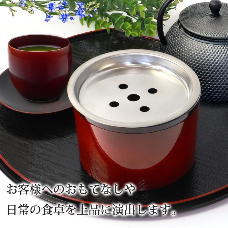 みよし漆器本舗 茶こぼし 紀州塗り ななこ（大） 紀州漆器 建水 茶筒 
