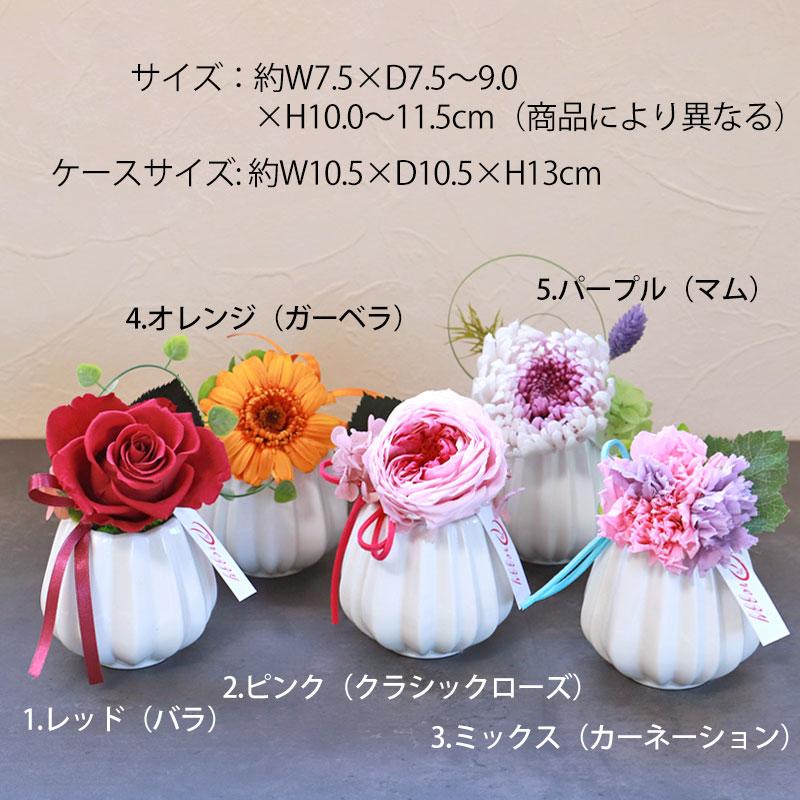 2点5%OFFクーポン有】 プリザーブドフラワー クリアケース入り マノン