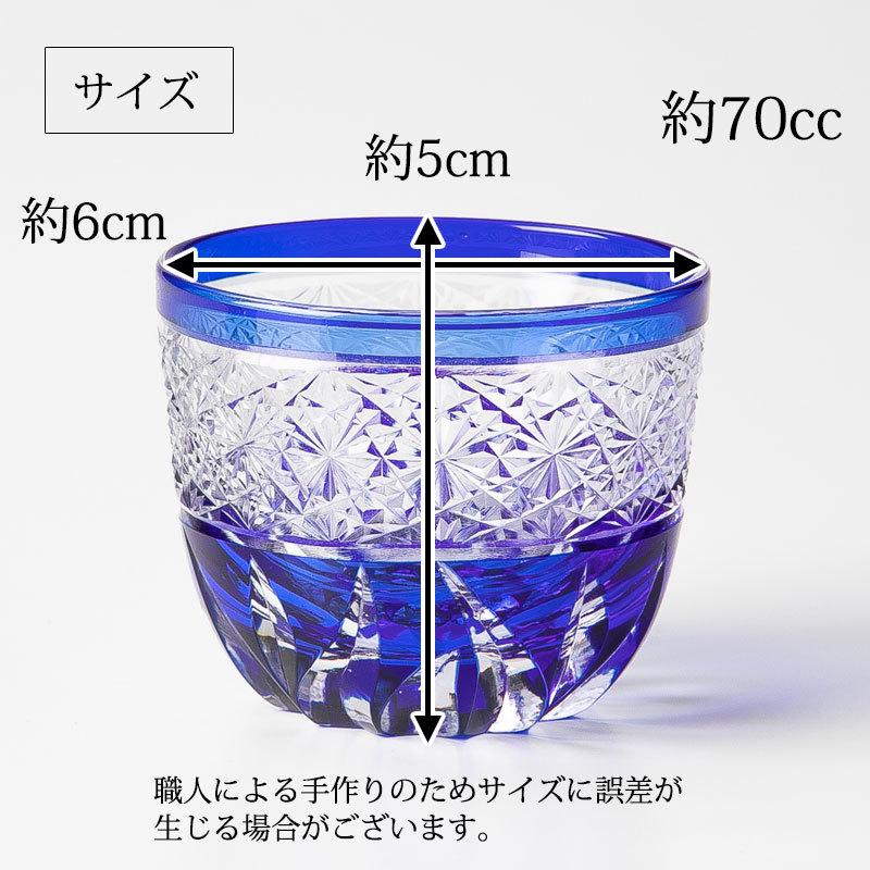 みよし漆器本舗 切子 ぐい呑み 青 切子グラス お猪口 ぐい飲み盃